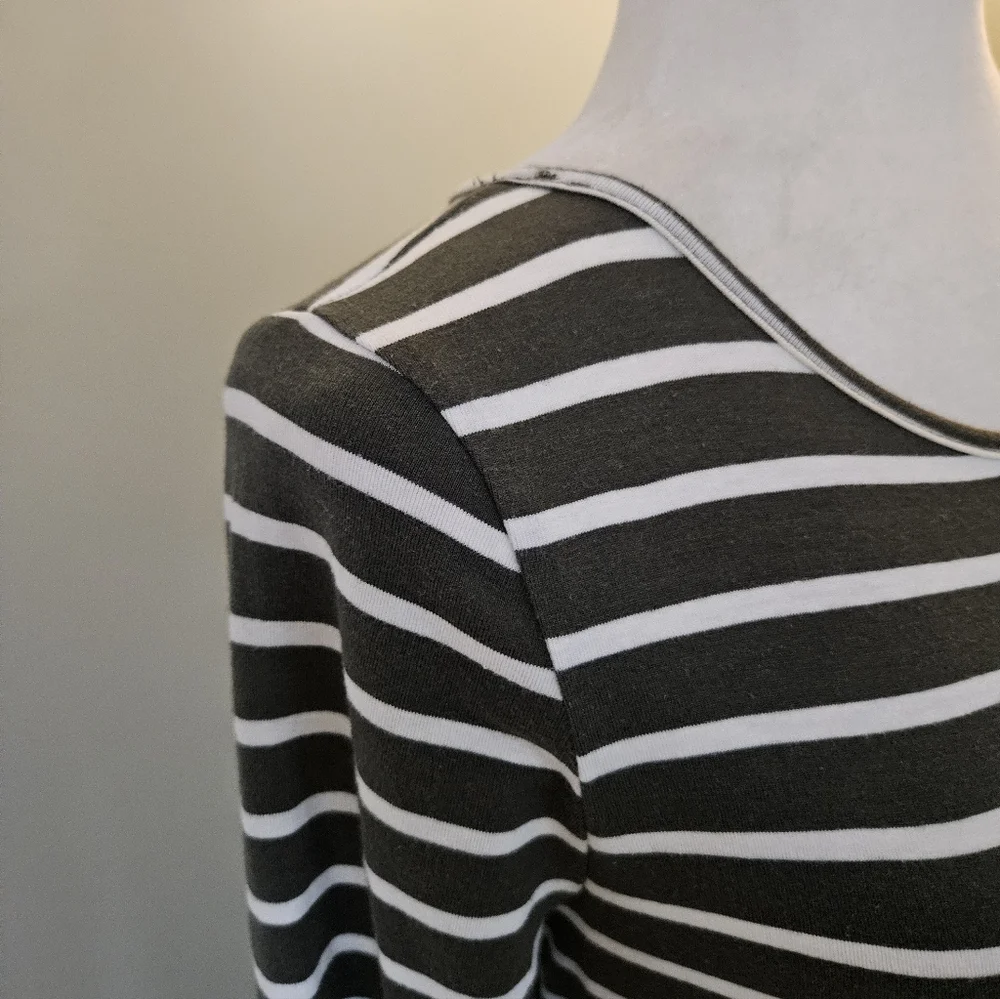 Heart & Hips Women's Size Large L Striped Green and White Maxi Dress